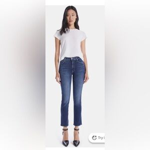 MOTHER the mid rise, dazzler ankle jean in color on the edge size 24